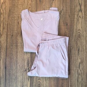 White Cross Blush Pink Scrub Ensemble
